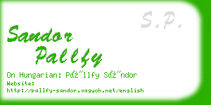 sandor pallfy business card